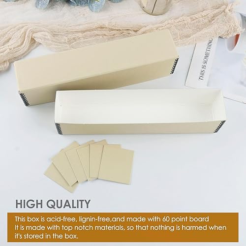 Miniatura 5 de Golden State Art, Estuche de almacenamiento de diapositivas de archivo, caja de archivos de metal sin ácidos, con capacidad para hasta 140