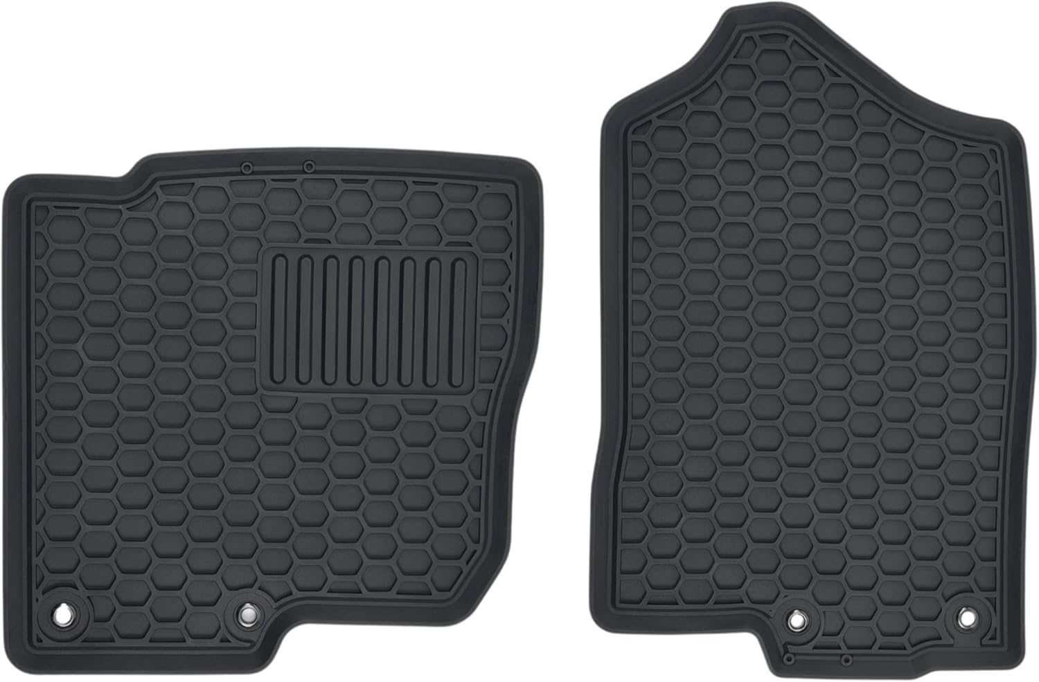 Custom-Made for 2016-2024 Nissan Titan/Titan XD Crew Cab/Extended Cab All-Weather Rubber Floor Mats (Front Row, 2-pc Black)