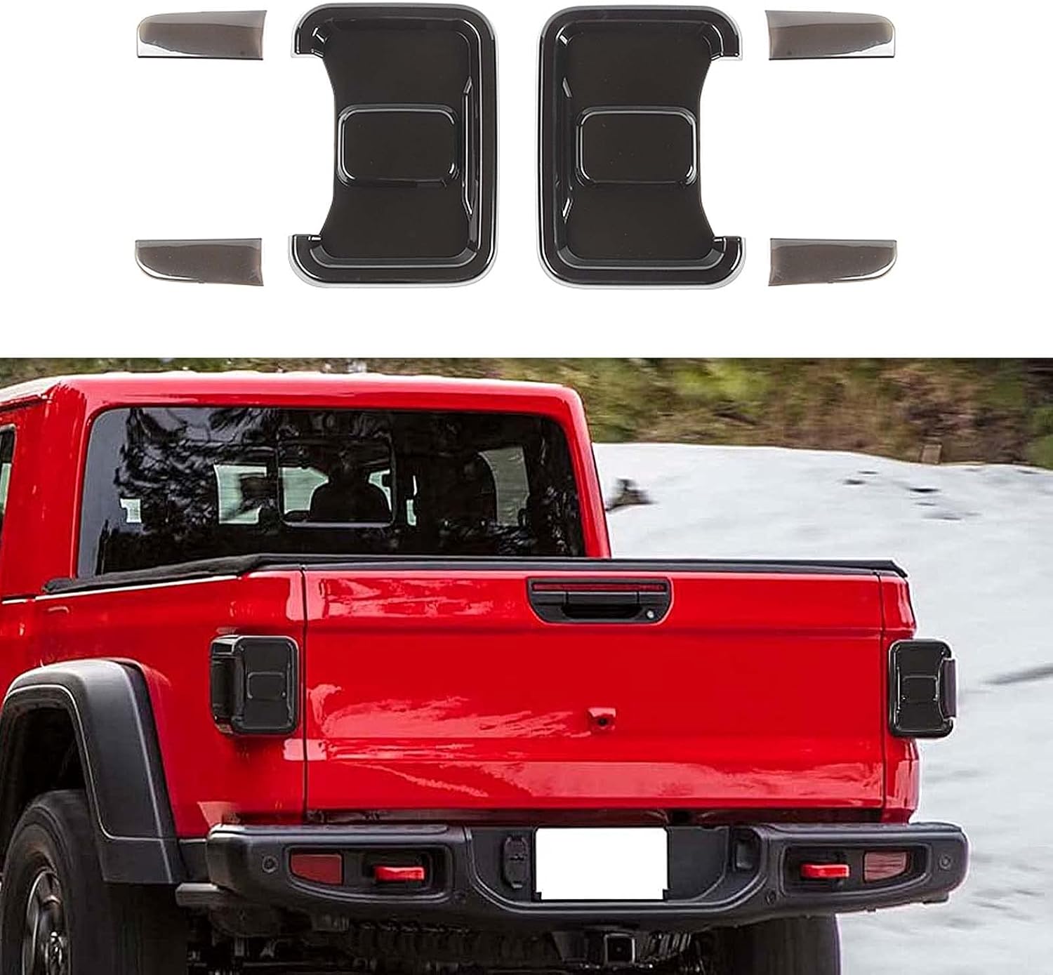 CheroCar Tail Light Cover Lamp Guard Trim Frame Bezels for Jeep Wrangler JL 2018-2026 (Halogen Tail Light Only), Exterior Decoration & Protection Accessories