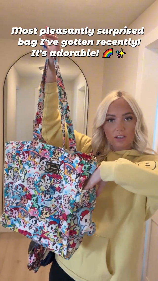 Tokidoki Tote Bag With Unicorno Keychain – Large Laptop & Work Bag For Women | Travel, Gym, Weekender & Everyday Carry
