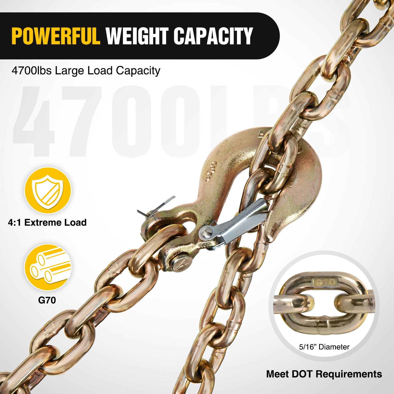 Hero Safety Chain 5/16 In. X 35 In. Clevis With Hook 11.7KLBS, 1 UNIT - Foto 8