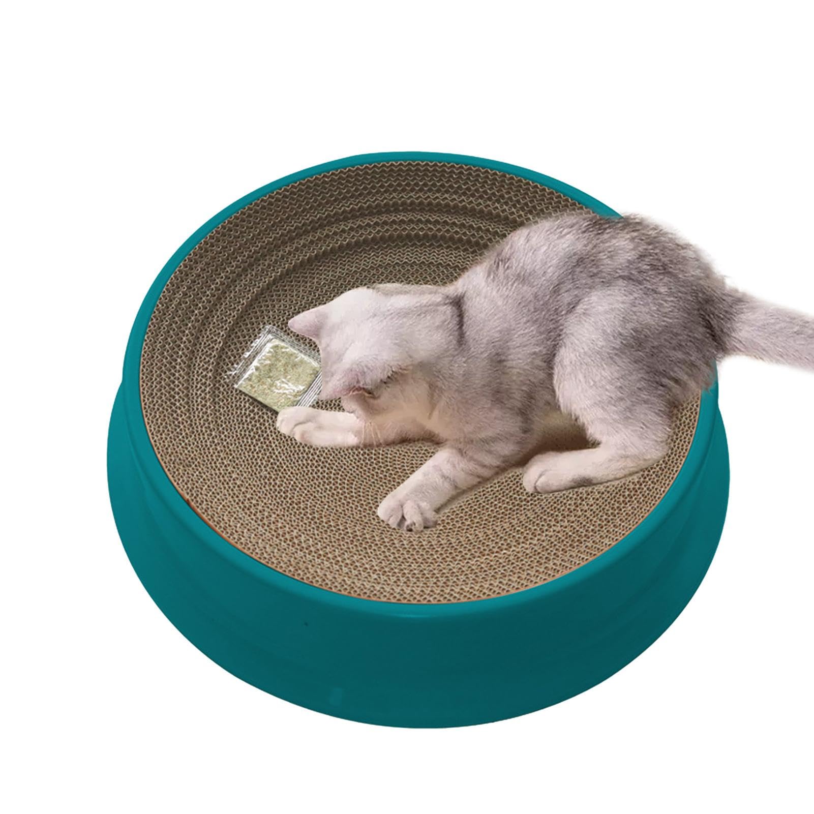 1/4 Stück Katzenkratzpad – Runder Katzenkratzer, verschleißfestes Kratzbrett | Krümelfreies Katzenkrallenschärferbett, rutschfeste Katzenkratzmatte, Katzenkratz-Loungebett für Katzen im Innenbereich