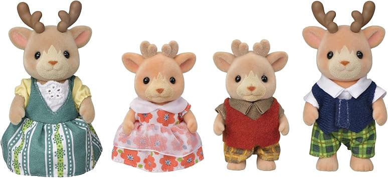 Calico Critters Reindeer Family, Set of 4 Collectible Doll Figures