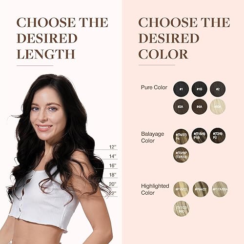 Miniatura 8 de GOO GOO Extensiones de cabello humano con alambre, 1 negro azabache natural de 20 pulgadas, 4.53 onzas, extensiones de cabello de alambre invisible