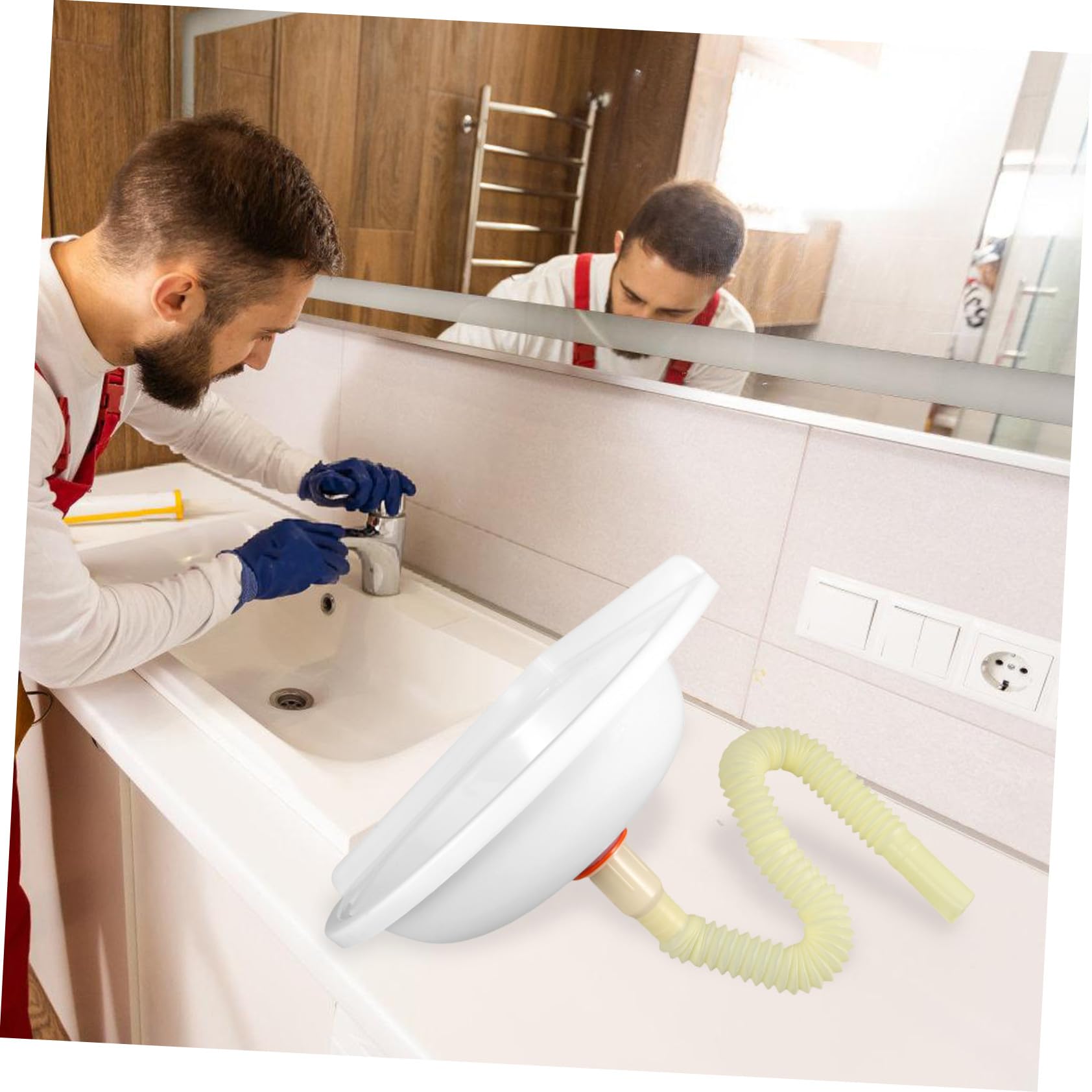 NUOBESTY Leichtes Kleines Wandwaschbecken aus Kunststoff Dreieckiges Eckwandwaschbecken mit Platzsparendem Design für Badezimmer und Outdoor Terrassen Zufälliger Stil