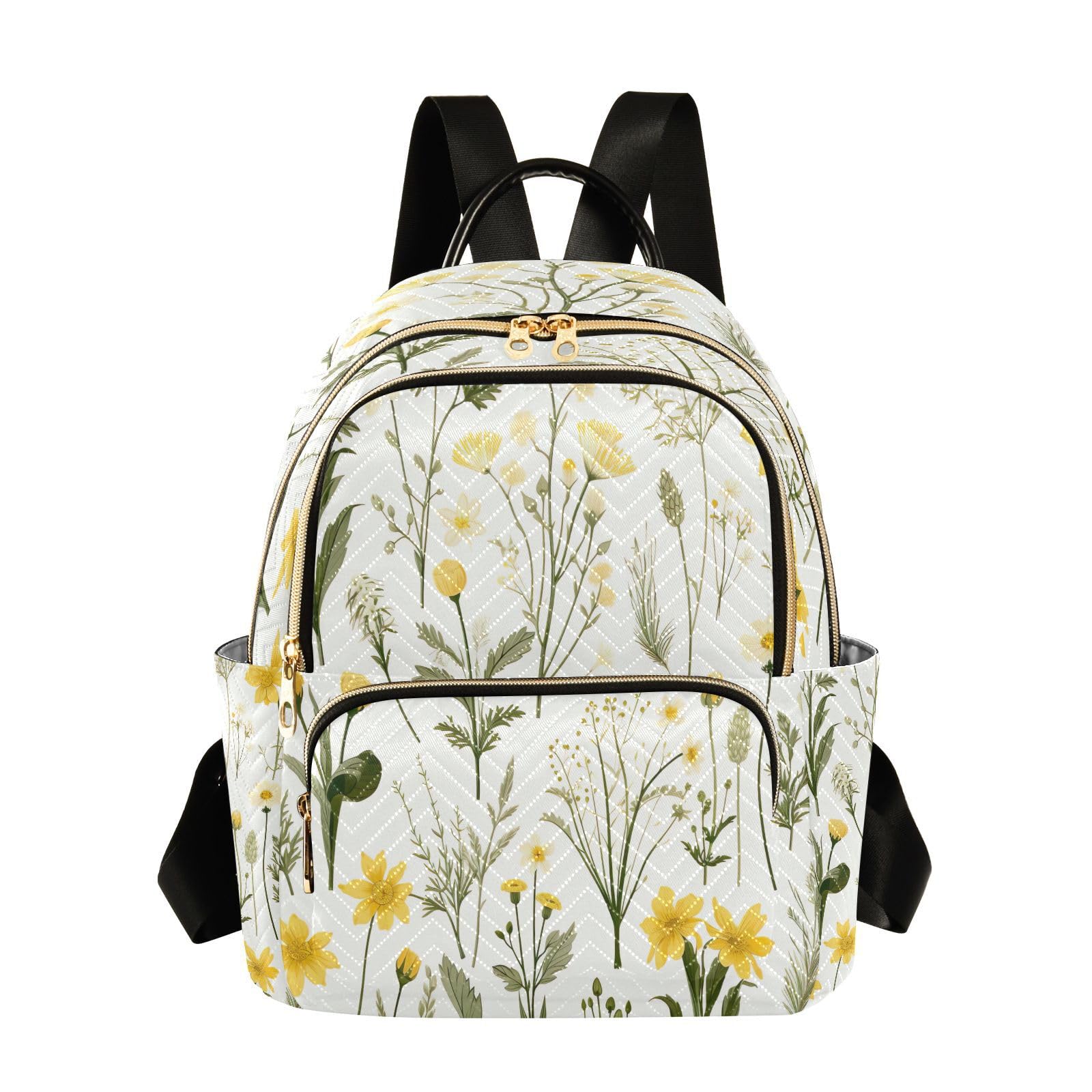 Mini sac à dos matelassé à motif de feuilles de fleurs ultra léger - 8