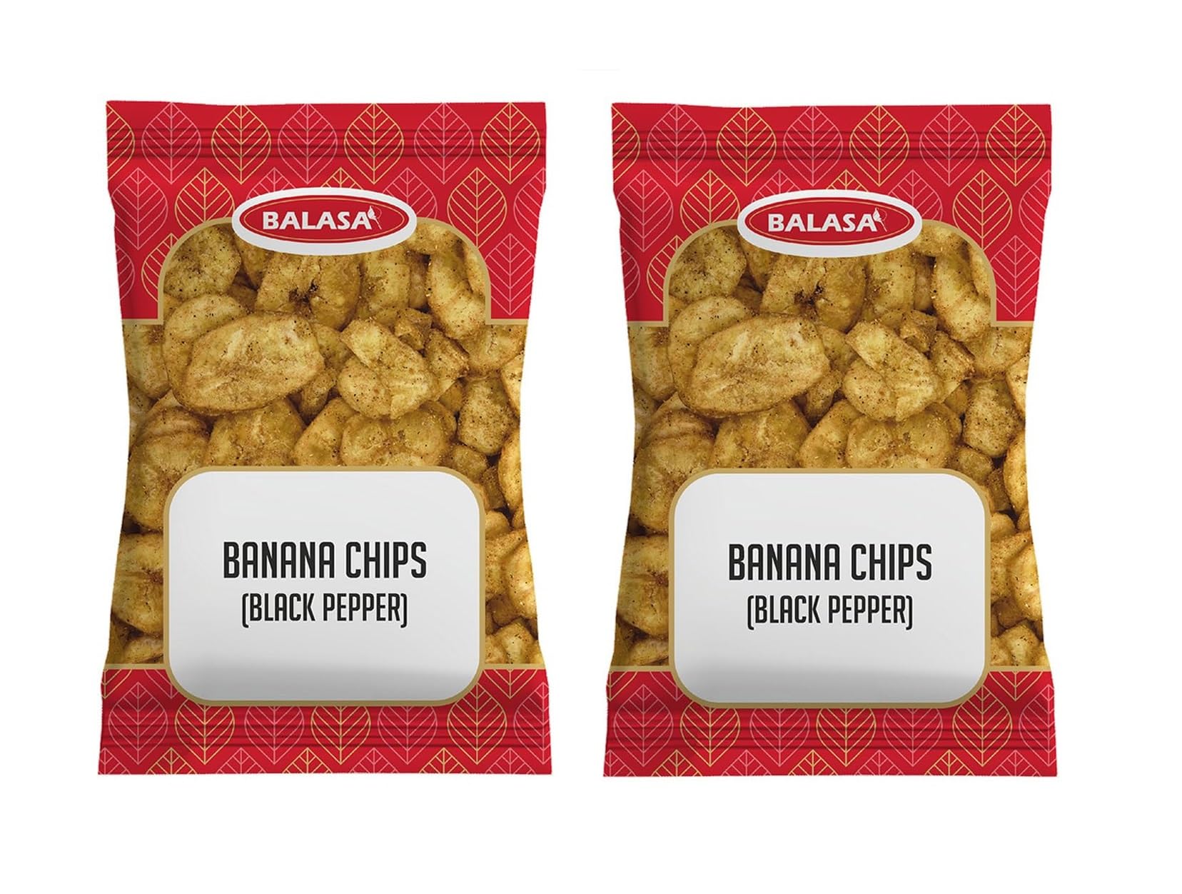 Balasa Banana Chips | Namkeen Snacks | Black Pepper Flavored Banana Chips with Rock Salt | No preservatives | for Fasting-Upvas | Banana Chips (2 Packets of 180 gms)