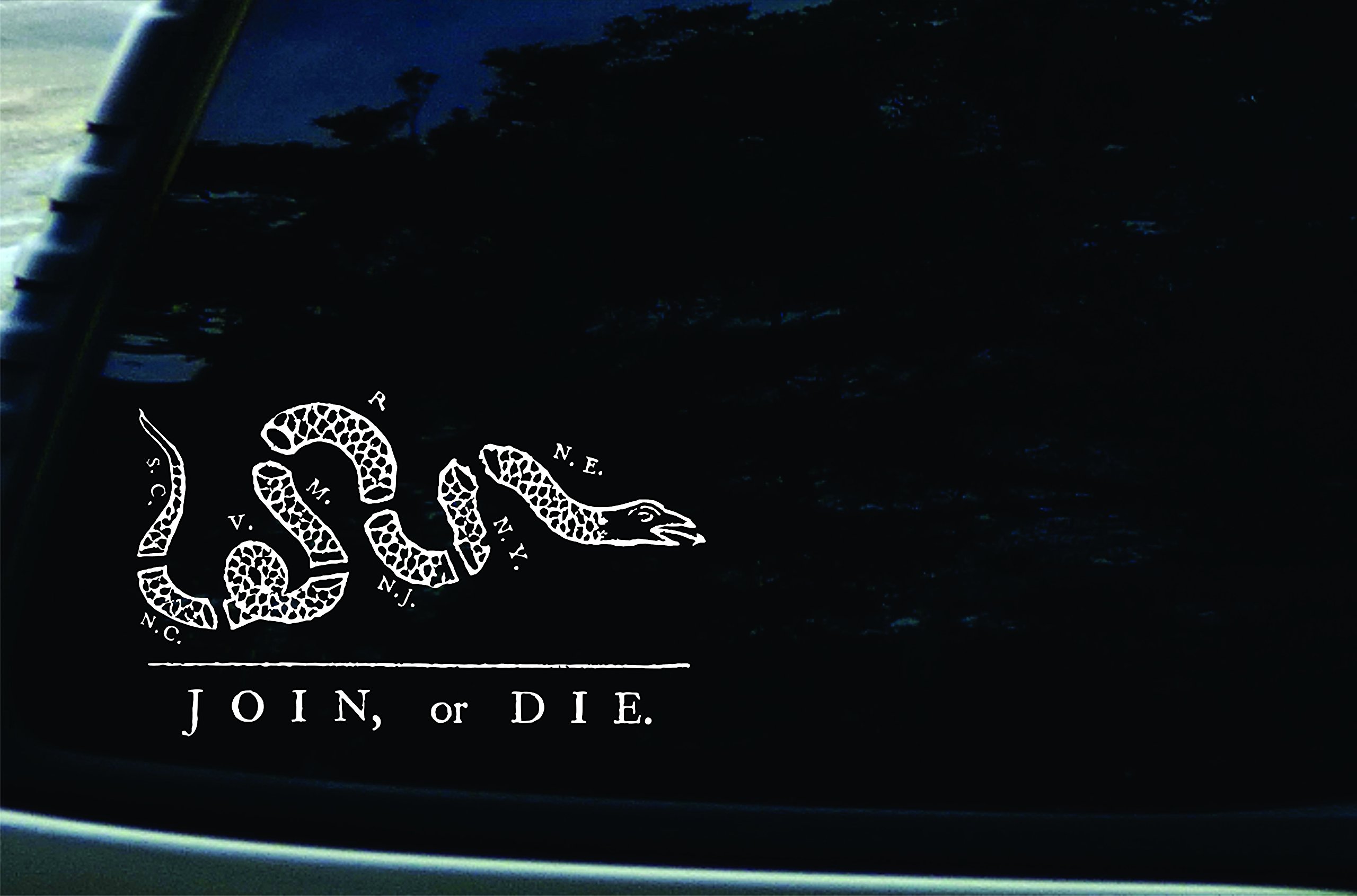 8" X 5" Join or Die Gadsen Vinyl DIE Cut Decal for Your Car, Truck, Laptop, Window