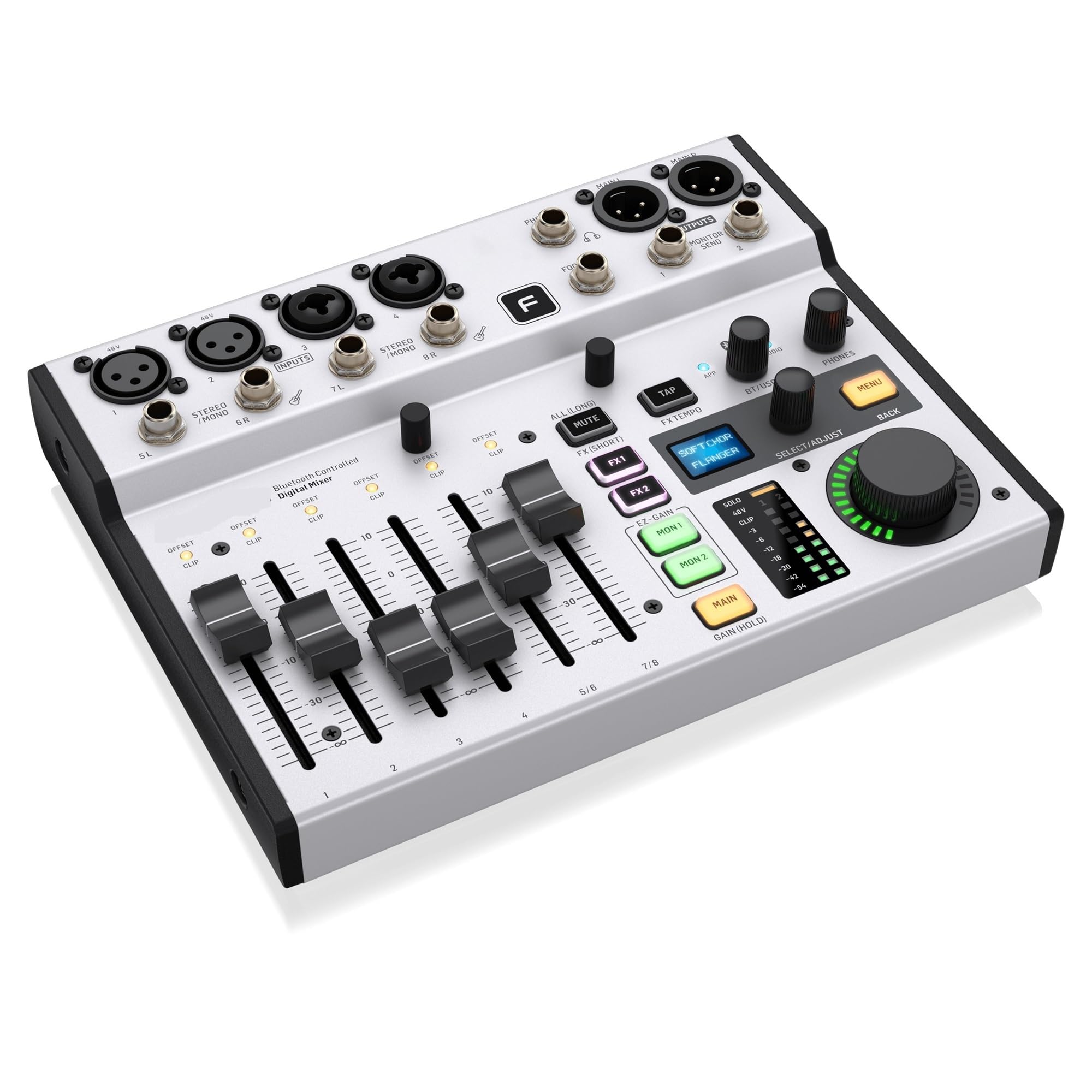 8-wejściowy Mikser Cyfrowy Z Mikserem Bluetooth Procesor Audio I Sterowanie Za Pomocą Aplikacji 2 Procesory FX I Interfejs USB/audio