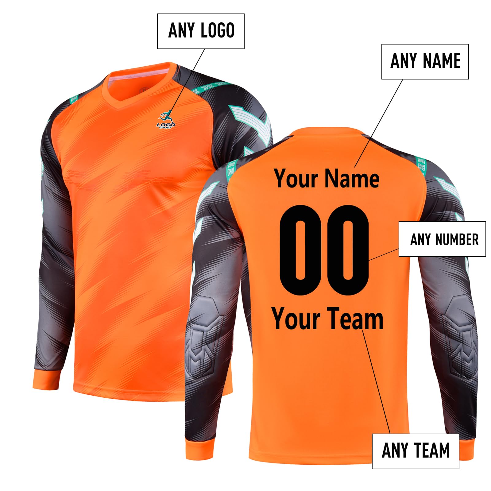Uniformes de gardien de but personnalisés pour enfants, adolescents, garçons et filles, maillot adulte avec éponge