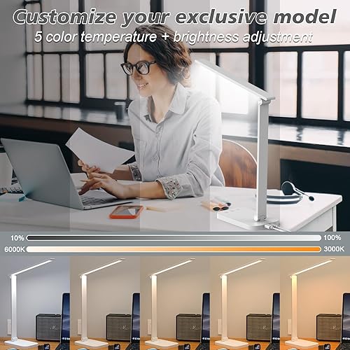 Miniatura 2 de Lámpara de escritorio LED brillante para dormitorio universitario, luz de escritorio plegable para oficina en casa, lámparas de escritorio de