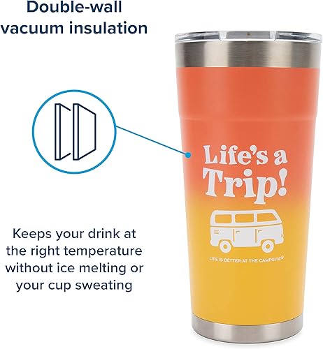 Miniatura 4 de Camco Life is Better at The Campsite - Vaso pintado de 20 onzas | Cuenta con una retención superior del calor y el hielo, hecho de acero inoxidable