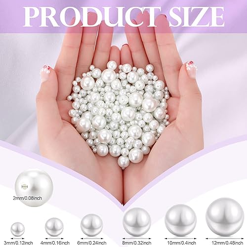 Miniatura 3 de Sureio 1000 cuentas de perlas de vidrio para fabricación de joyas, 6 tamaños, semillas a granel, diminutas cuentas de satén redondas sueltas de