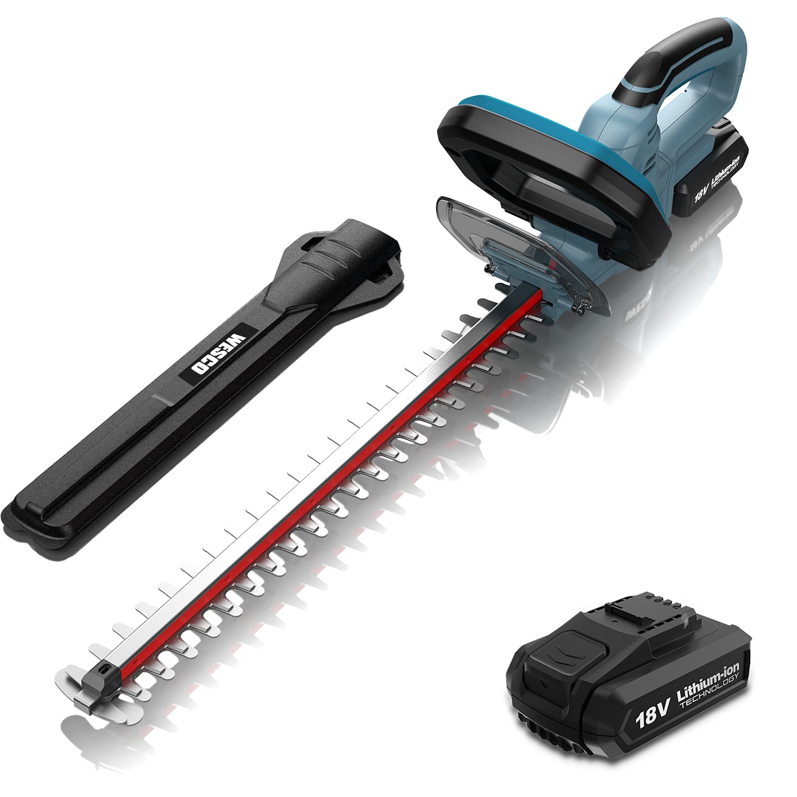 Buy WESCO Cordless Hedge Trimmer & Hedge Cutter with 18V LithiumIon Battery, 510 mm Blade