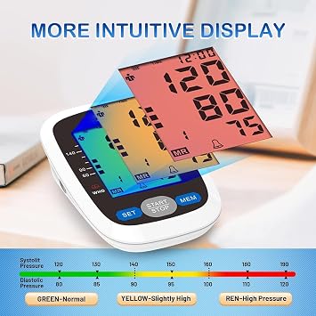 Blood Pressure Monitor Machine, Large Cuff 22-44cm, Upper Arm