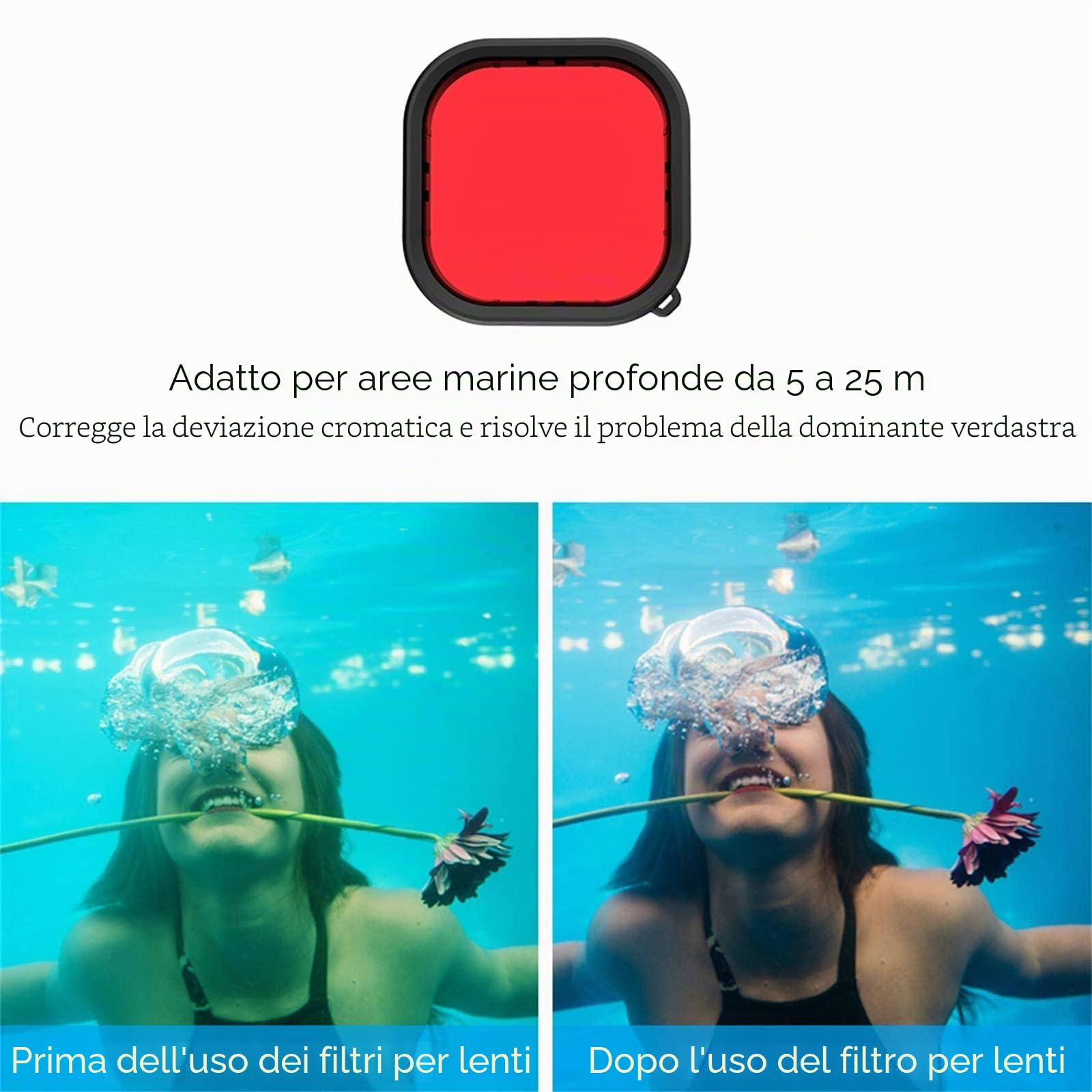 TELESIN Custodia impermeabile per GoPro Hero 9, 50 m di profondità subacquea per GoPro Hero 9, colore: nero
