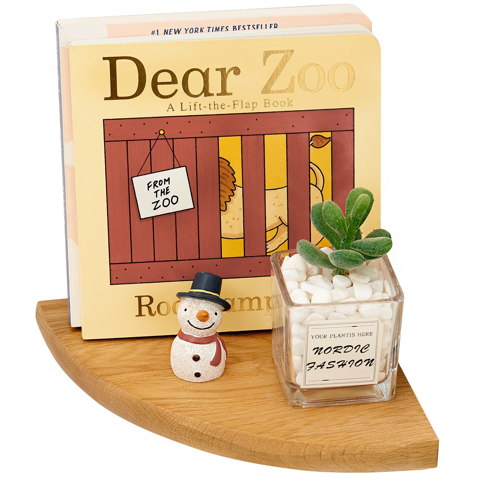 OAKERLAND Oak Floating Corner Shelf Wall Mounted Wooden Corner Shelves