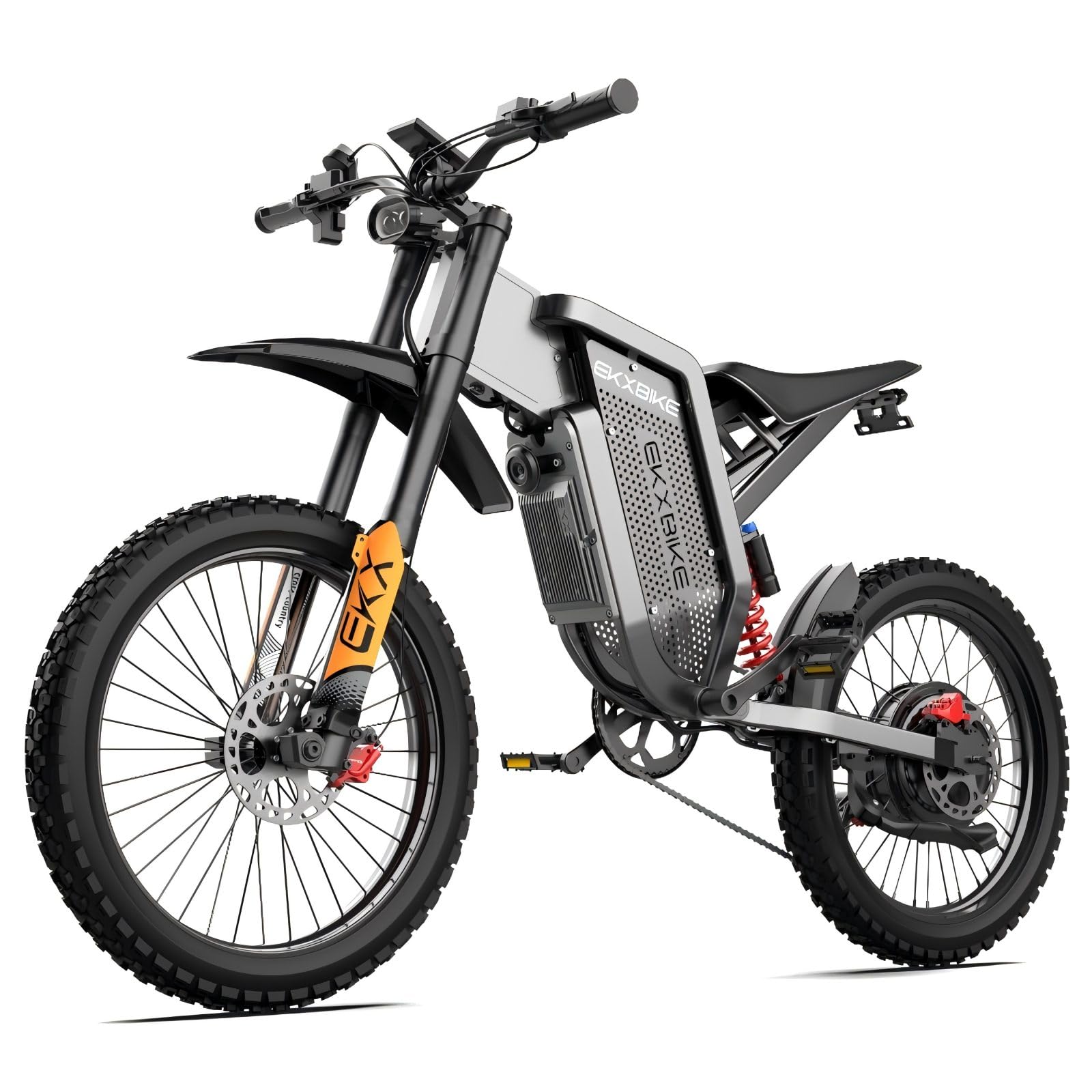 Générique EKX X21 Max Vélo Électrique Tout-Terrain pour Adultes, Moteur 48MPH, Batterie Lithium 60V 30AH, Freins Hydrauliques, Suspension Complète, Garde-Boue Avant de Dirt Bike