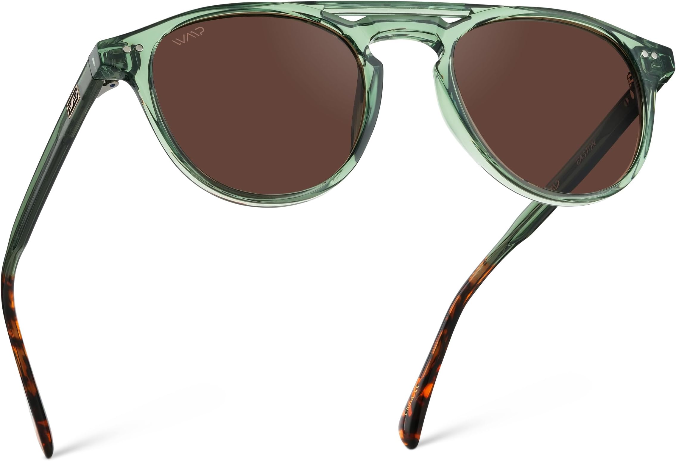 Urban Men's Square Sunglasses – Narrow Fit: Double Bridge Design, Modern Round Frames & Polarized Lenses