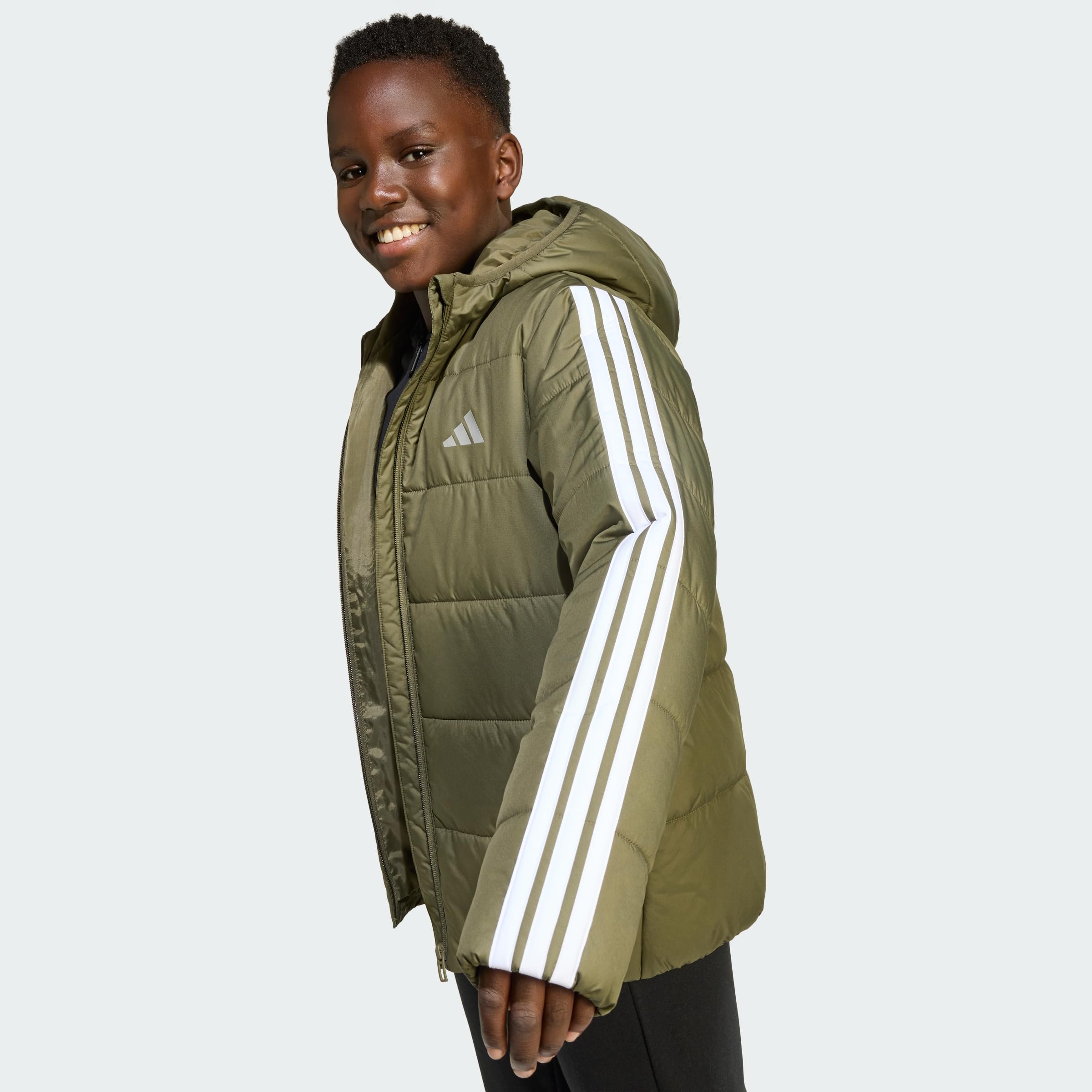 adidas Unisex Kids Essentials 3-Streifen gefütterte Kinderjacke