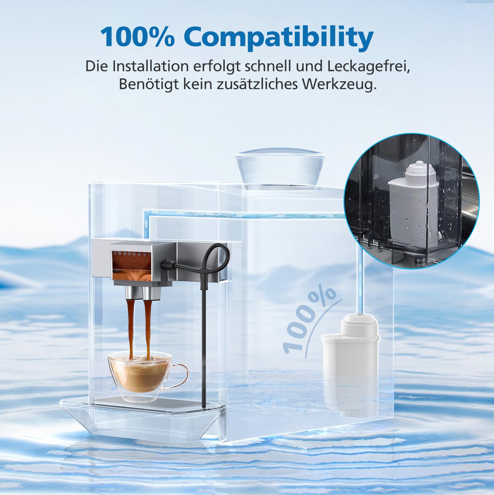 Filtri Per L'acqua Del Caffè Da 6 Pezzi Compatibili Con La Serie EQ Tz70003 Tcz7003 Tcz7033 Filtro Per Lacqua Intenza