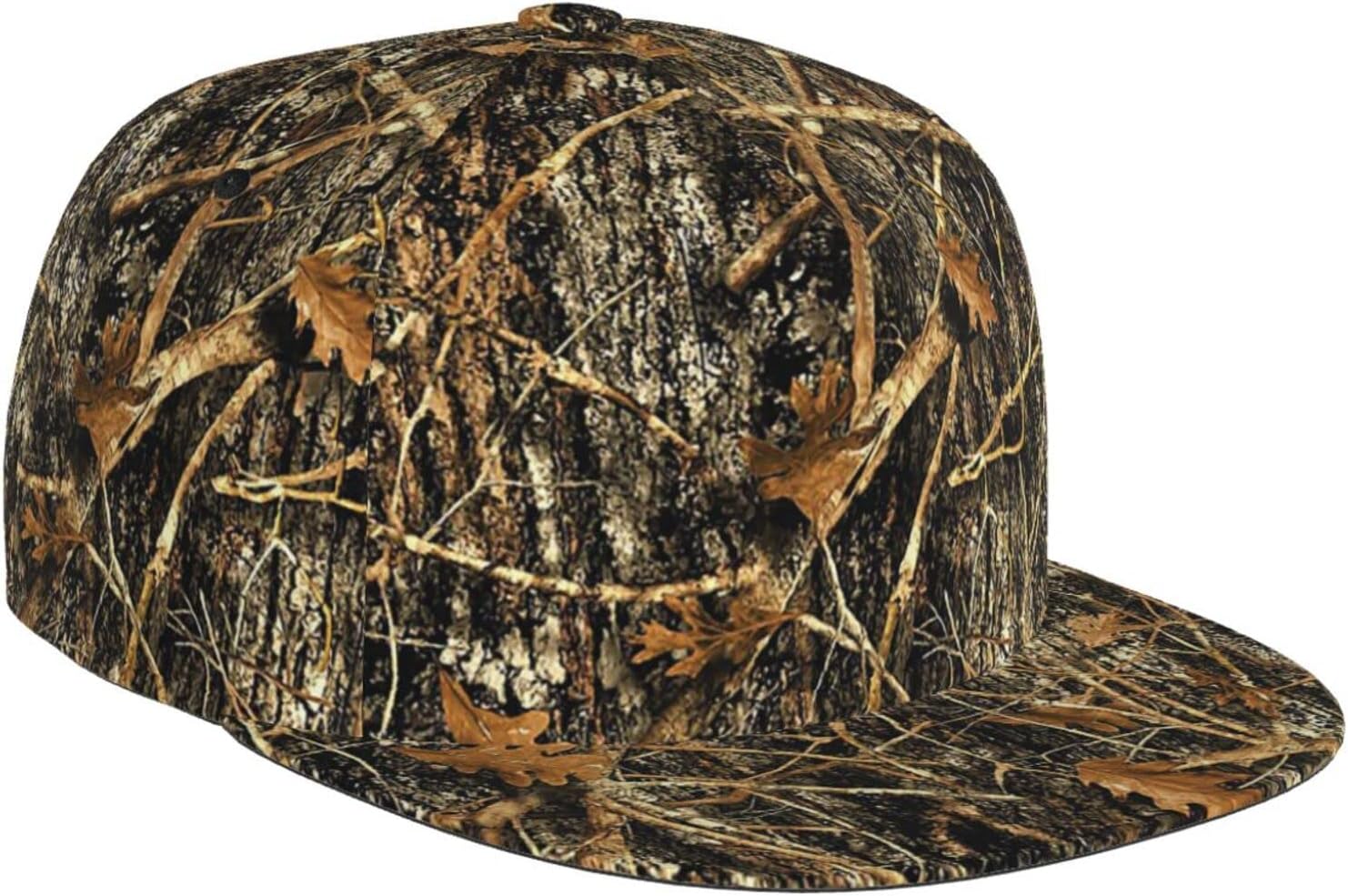 Autumn Camouflage Baseball Cap - Snapback Adjustable Flat Brim Hat For Men & Women