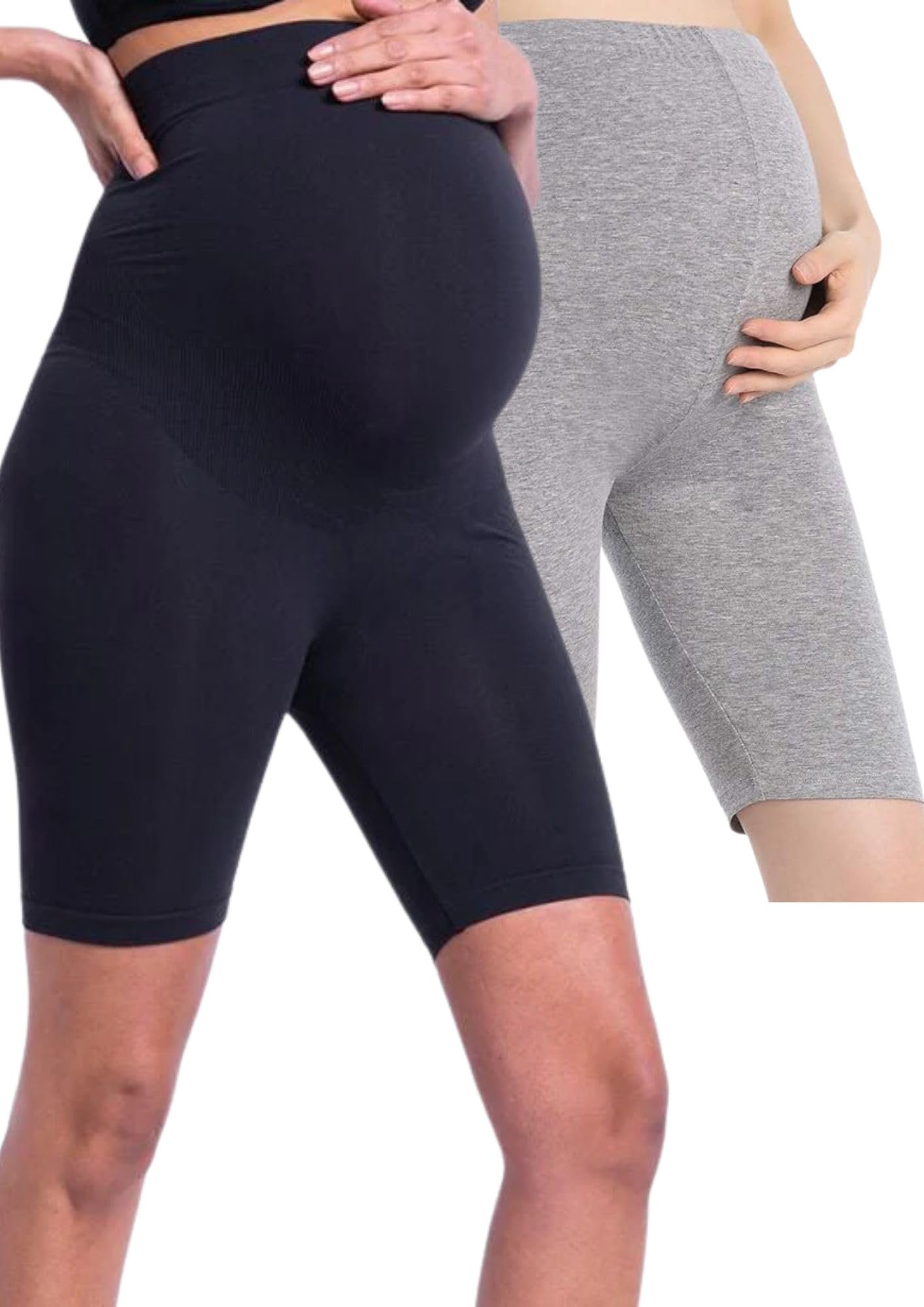 Women's Cotton Lycra Maternity Shorts – Seam-Free, High Waist Support and Stretchable Pregnancy Shorts for Pre & Post Pregnancy - Pack of 2-image-16