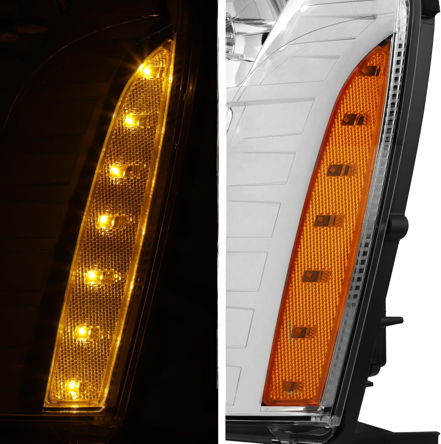 AKKON - Fit 2007-2014 Cadillac Escalade 07-14 HID Projector Headlights Headlamp Chrome Assembly Driver Left Side