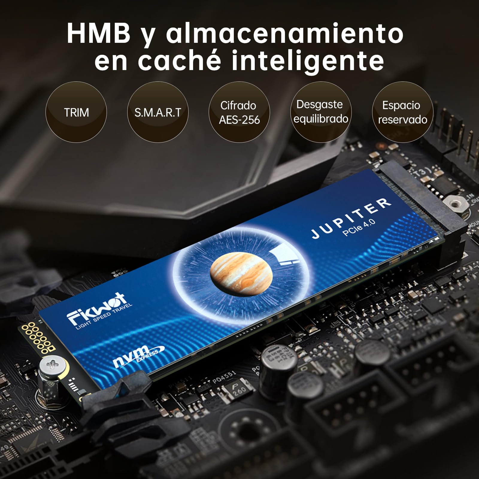 Fikwot FX991 SSD 500GB PCIe Gen4 NVMe M.2 2280, Disco Interno, hasta 6300 MB/s de Lectura, Compatible con Ordenador Portátil y de Sobremesa & Consolas de Juegos Portátiles