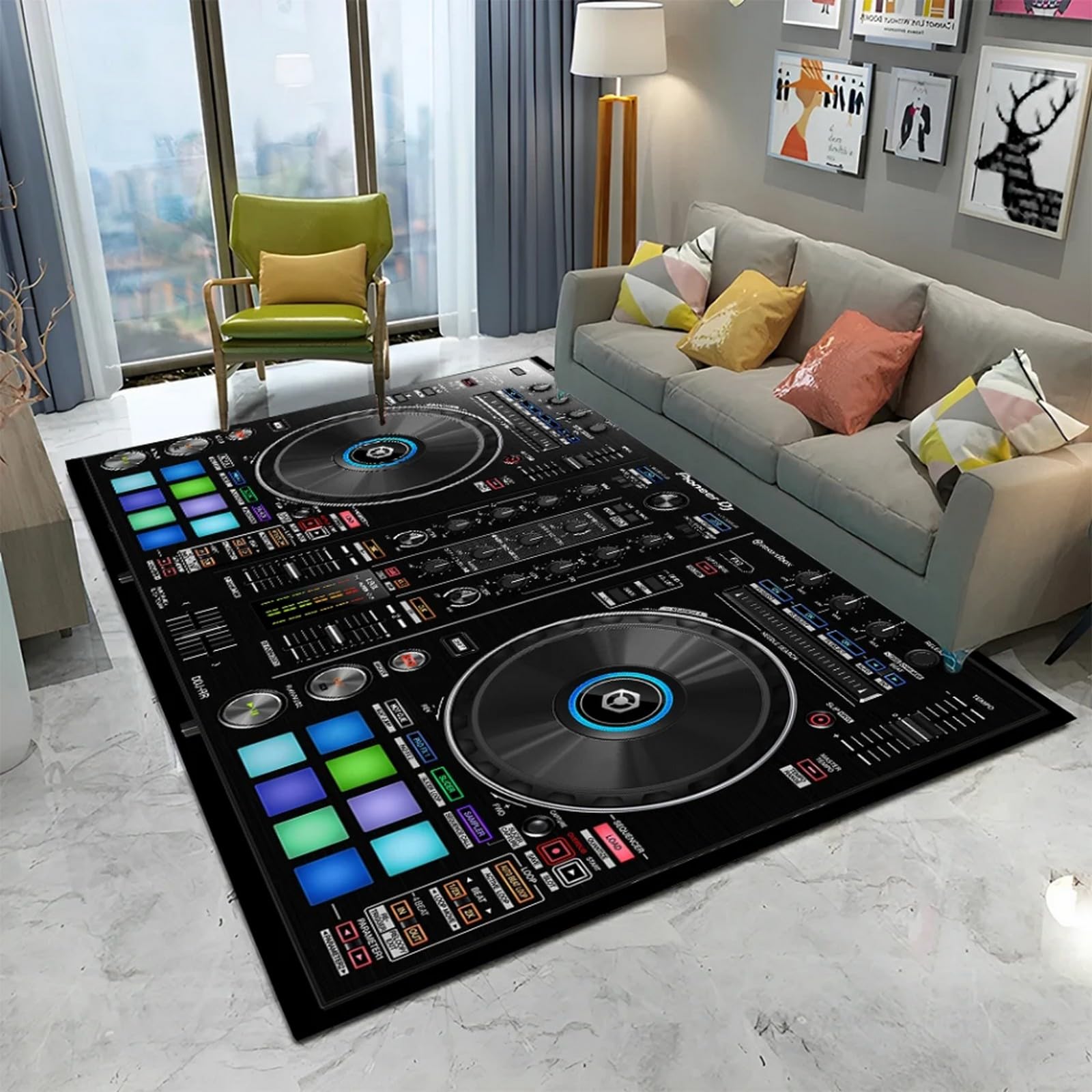 Fumetto Della Tastiera Dello Schermo Di Musica Del Dj 3D Stampato Di Cristallo Velvet Famiglia Moquette, Giochi For Bambini Mat, Camera For Bambini Arredamento Moquette, Area Carpet 120 X 16-7N9I7G9S