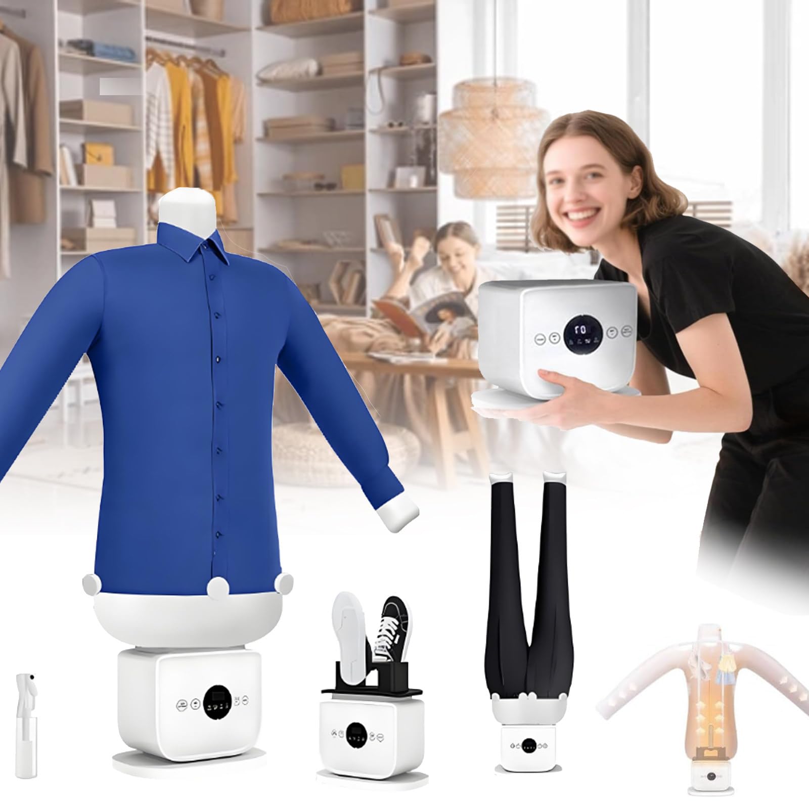 Automatischer Hemdenbügler PRO |Ersetzt Bügeleisen, Bügelbrett, Dampfglätter und Steamer | Bügelgerät mit Bügelpuppe für Hemden, Blusen & Shirts | Innovativ & effizient A