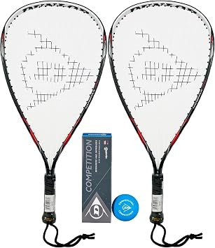 Dunlop Nanomax Pro Racketball Racket Twin Set & 3 Dunlop Balls