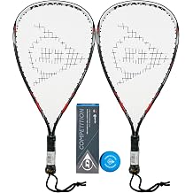Dunlop Nanomax Pro Racketball Racket Twin Set & 3 Dunlop Balls