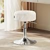 VASAGLE Adjustable Vanity Stool Makeup Vanity Chair 360° Rotation PU Filled Thick Cushion for Bedroom Kitchen Dining Room Modern Cream White ULJB120W01