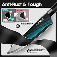 Vista 4 de Knife Set, 10 Piece Kitchen Knife Set with Block and Sharpener, Anti-Rust Stainless Steel Knives Set for Kitchen, Chef Universal Knife Block Set