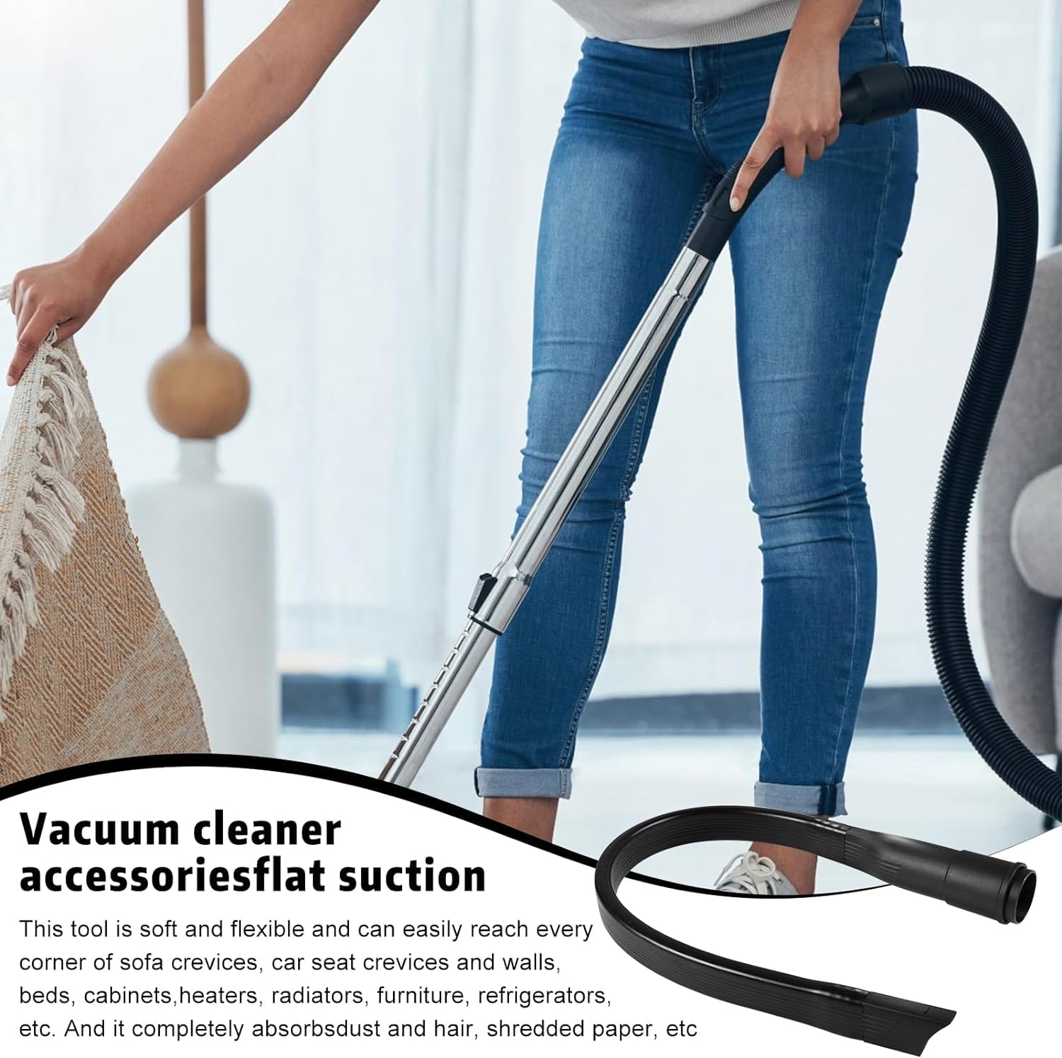 Suceur Plat Flexible Pour Aspirateur - Buse Universelle 32/35mm - Nettoyage Meubles Et Voiture