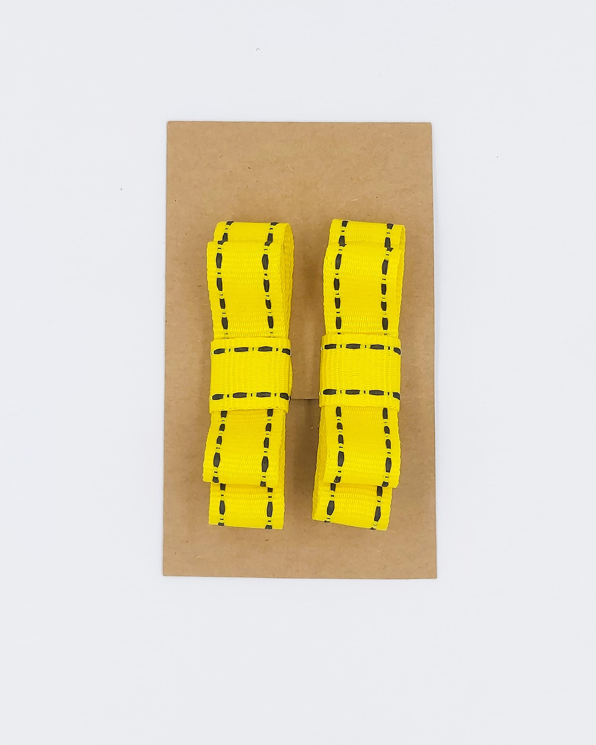 TinyShiny_Stitched Ribbon Mini Hair Clips Set , Adorable hair pretties for girls of all age (Yellow with Black Stitching) (B0B978F51C) Amazon Price History, Amazon Price Tracker