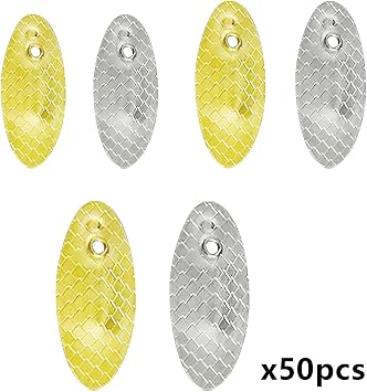 50Pcs Sequins Lures Baits Making Spoons Spinner Slices Spoon Metal Hard Spinner Baits Fish Lures Spinner Swimbaits