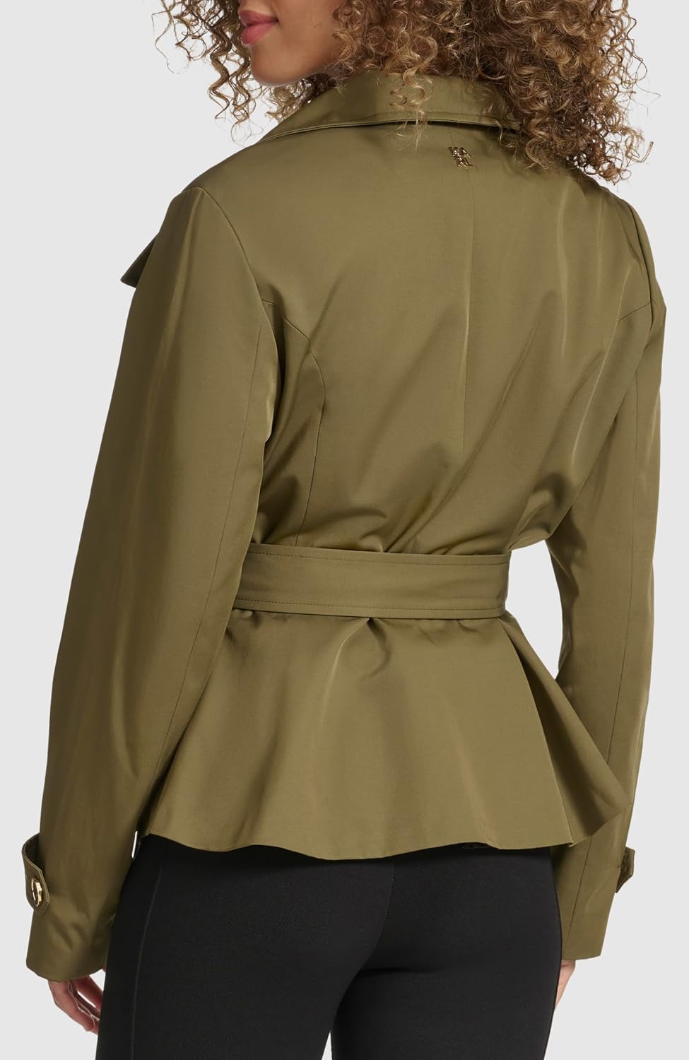 KARL LAGERFELD Women's Short Peplum Trench Coat
