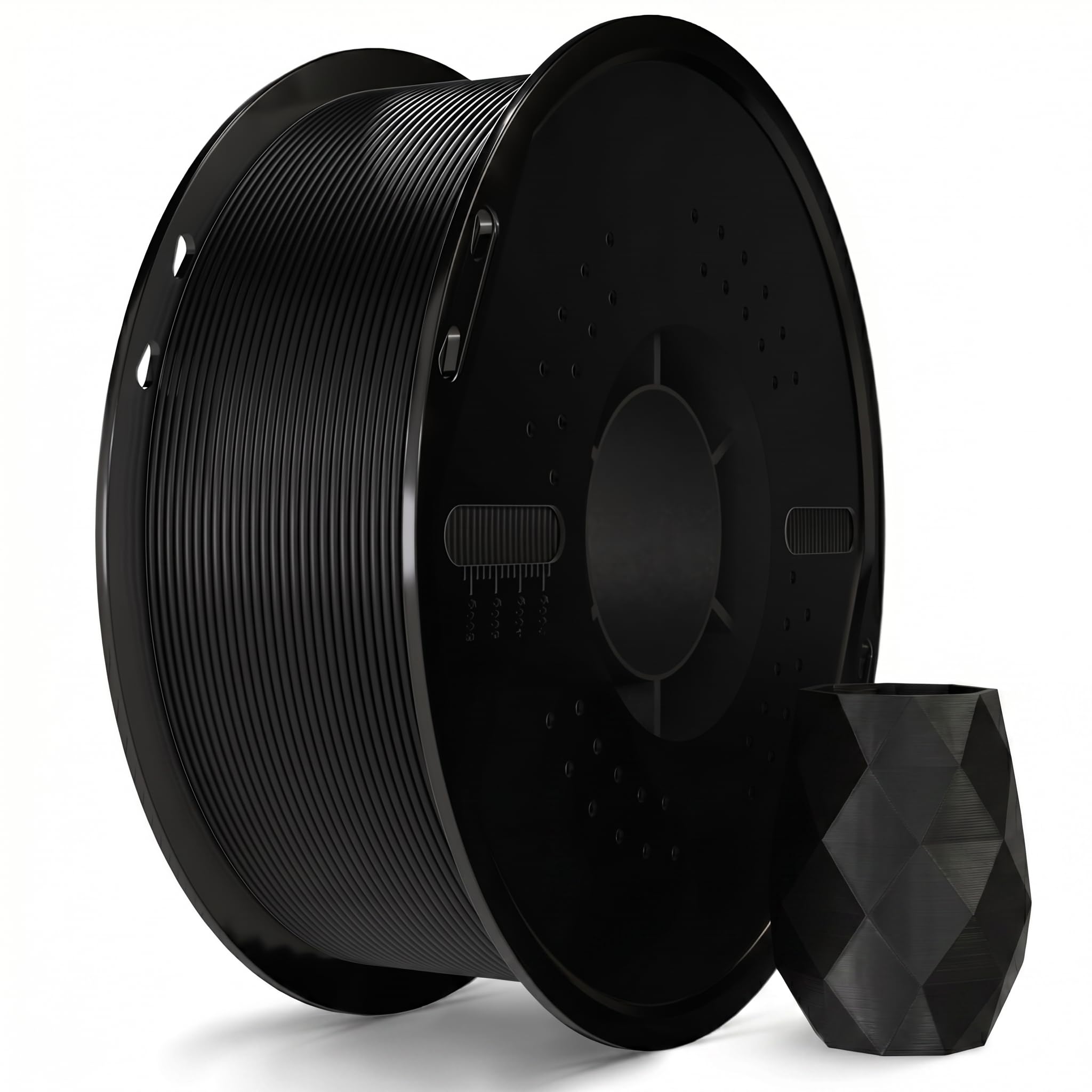Miailuy 3D Printer Filament 1.75mm Black PLA+ Filament Accuracy +/- 0.02mm, 1kg Spool (2.2lbs), Tangle-Free, Clog-Free,High Compatibility Easy
