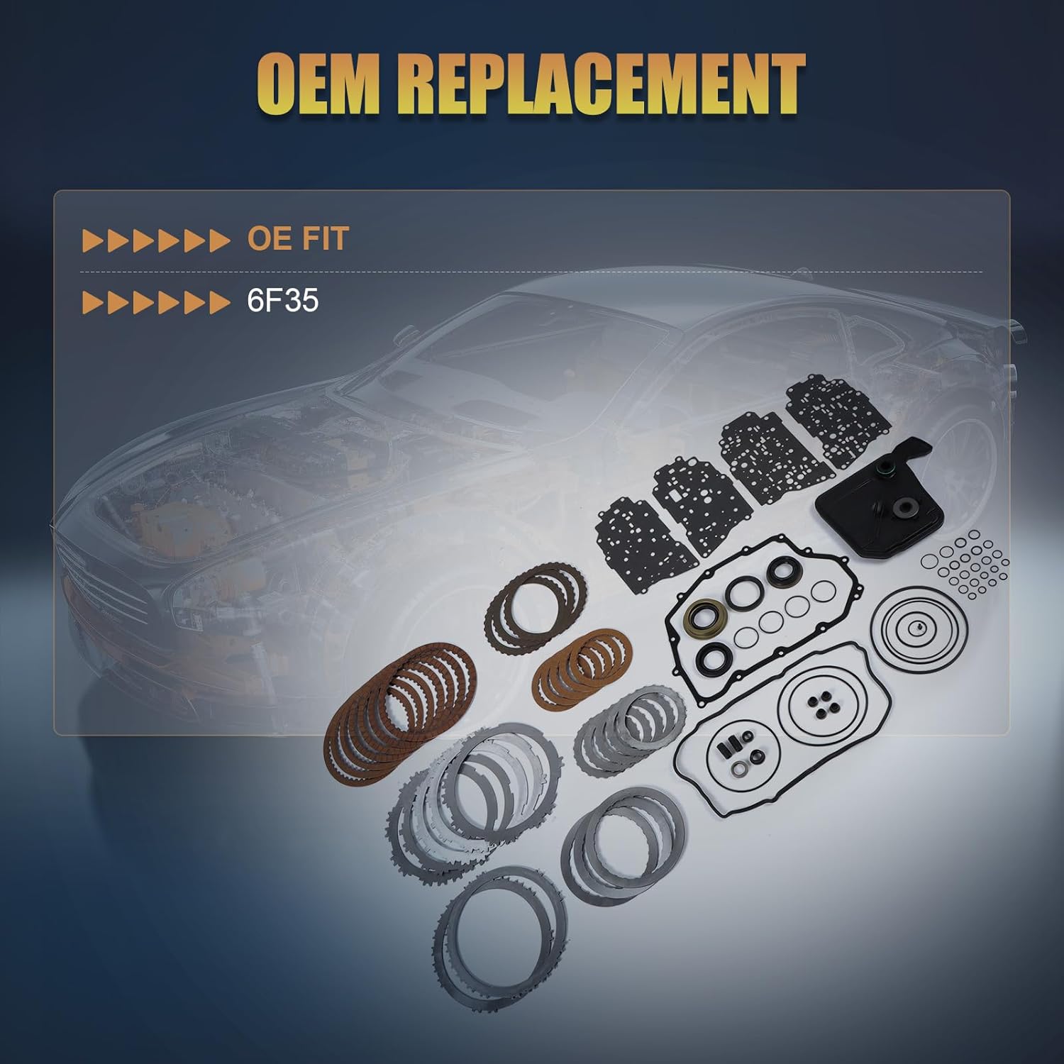 6F35 Transmission Master Rebuild Kit w/Filter Compatible for Escape Explorer Fusion Edge Compatible for MKC Tribute 2013-On