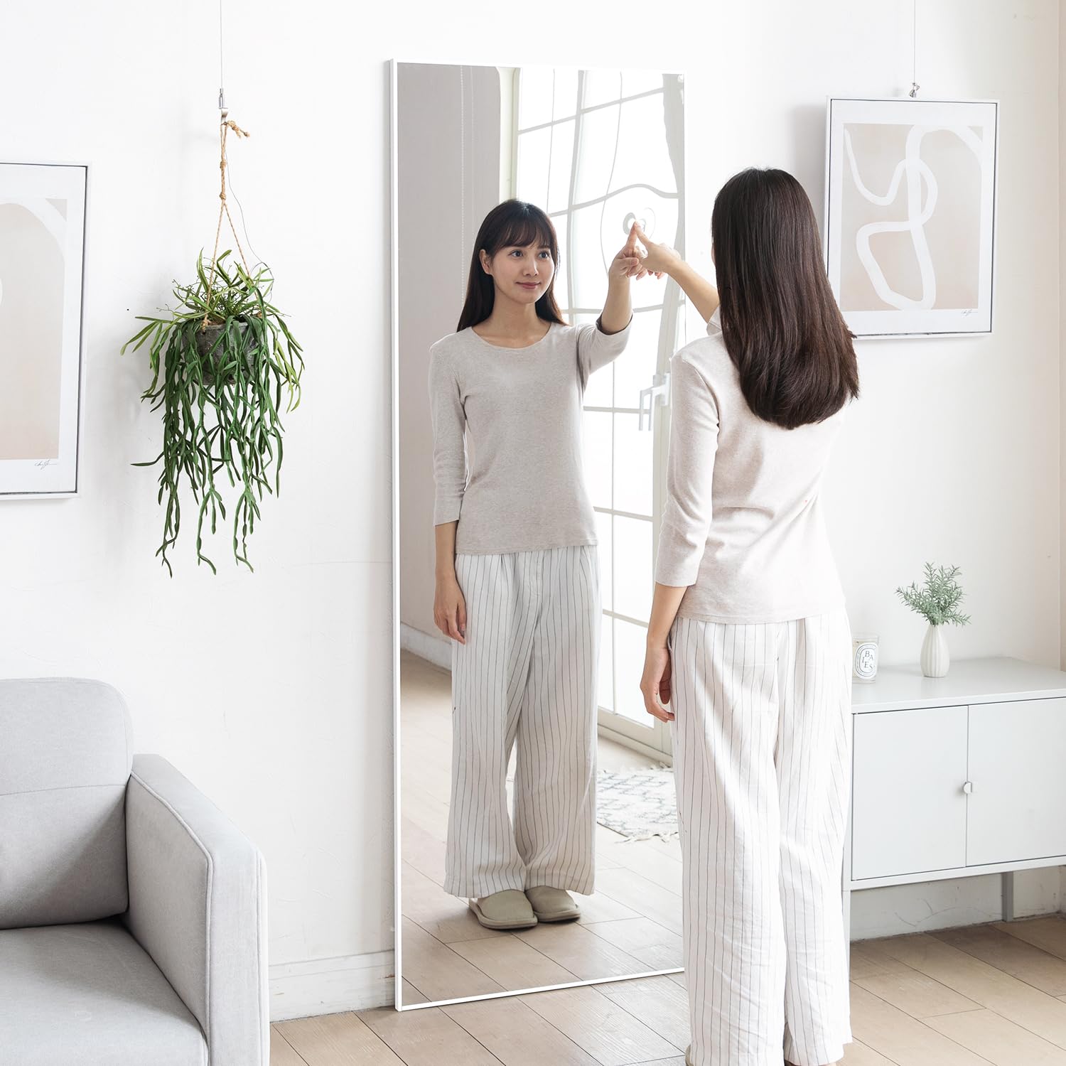 フレーム付きハンドメイドミラー 60×60 無塗装 Amazon.co.jp: モダンデコ 割れないミラー 60×180cm 割れない 全身鏡