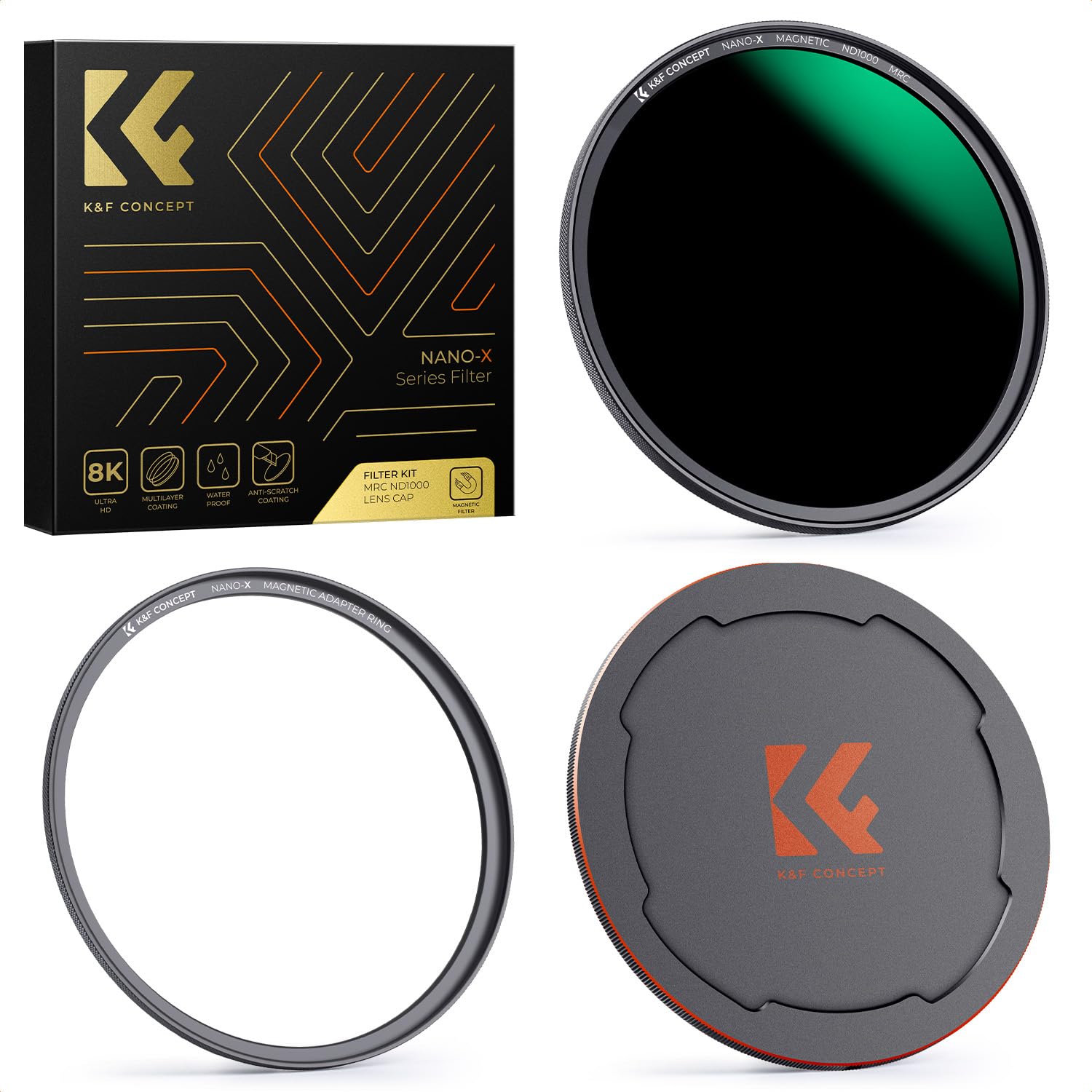 ご確認用　4点 K&F Concept 67mm 磁気NDフィルター ND1000+レンズキャップ
