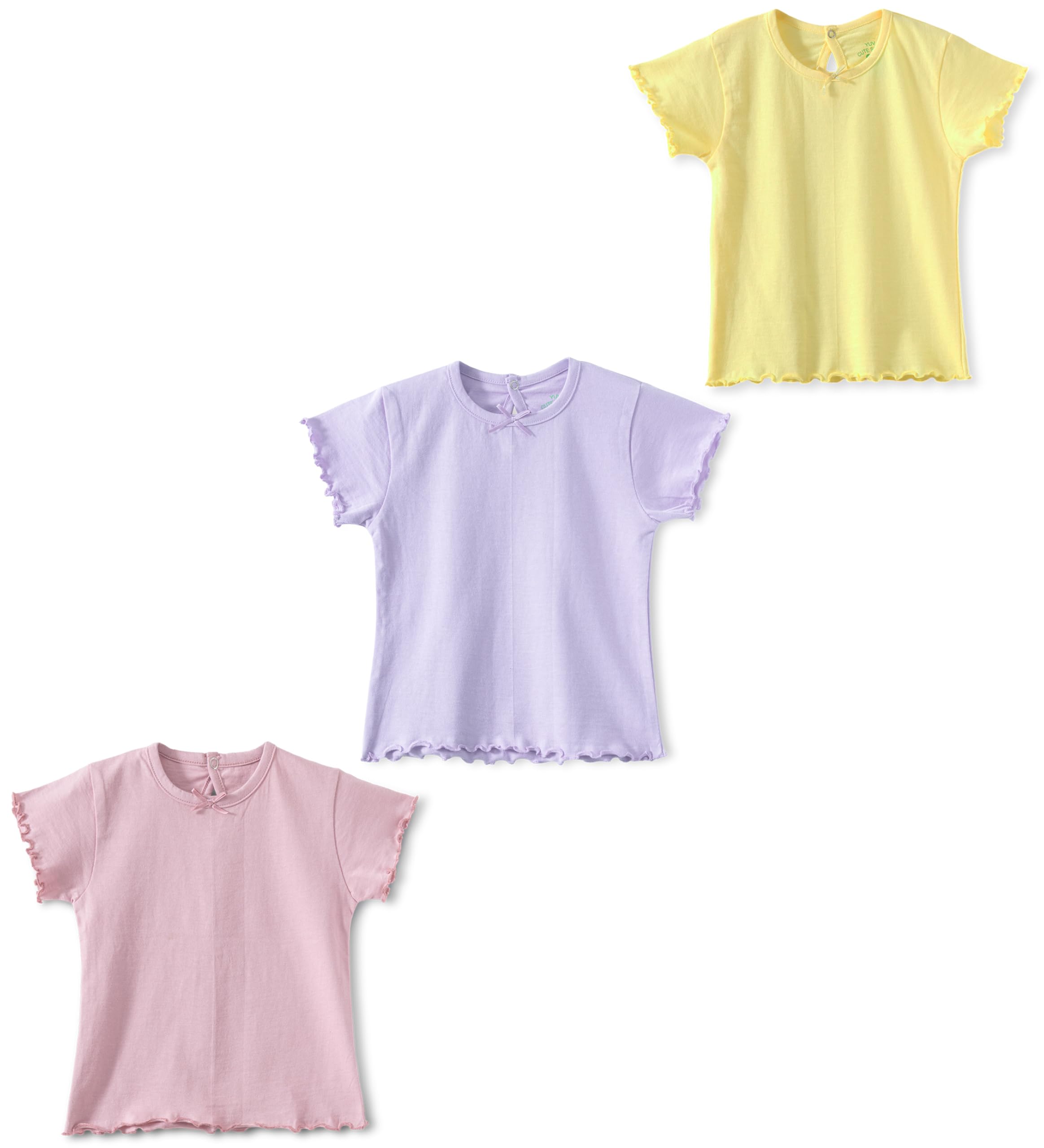 yuv 100% Cotton Printed Half Sleeve T-Shirts for Baby Girls, Pack of 3-picture-19