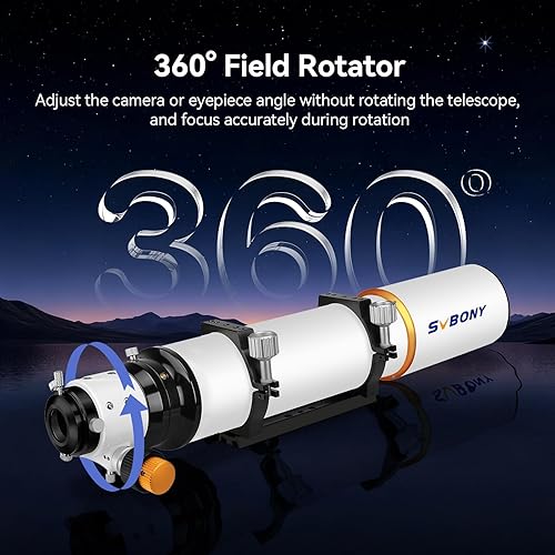 Miniatura 23 de SVBONY Telescopio refractor SV503, refractor acromático de dispersión extra baja F7 de 3.150 in OTA, enfoque de doble velocidad, telescopio
