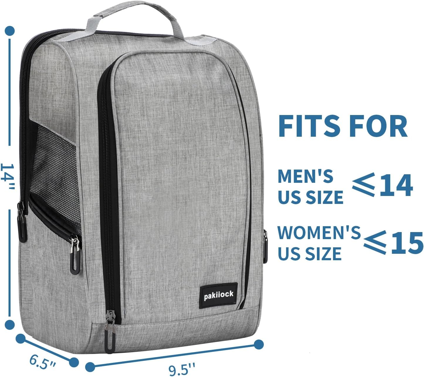 Golf Shoe Bag Zippered travel sport shoe bags With Mesh Ventilation, large back pocket and side pocket for men women - Image 5