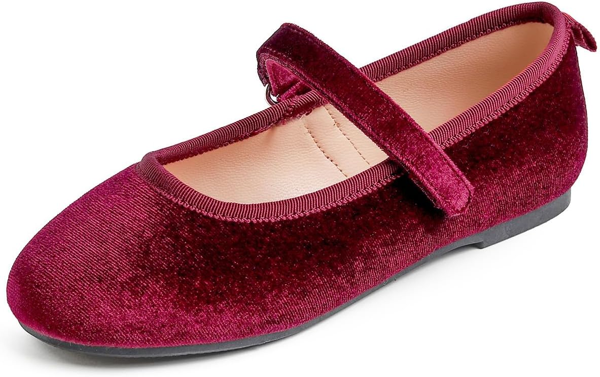 Burgundy Velvet Loop Maryjane