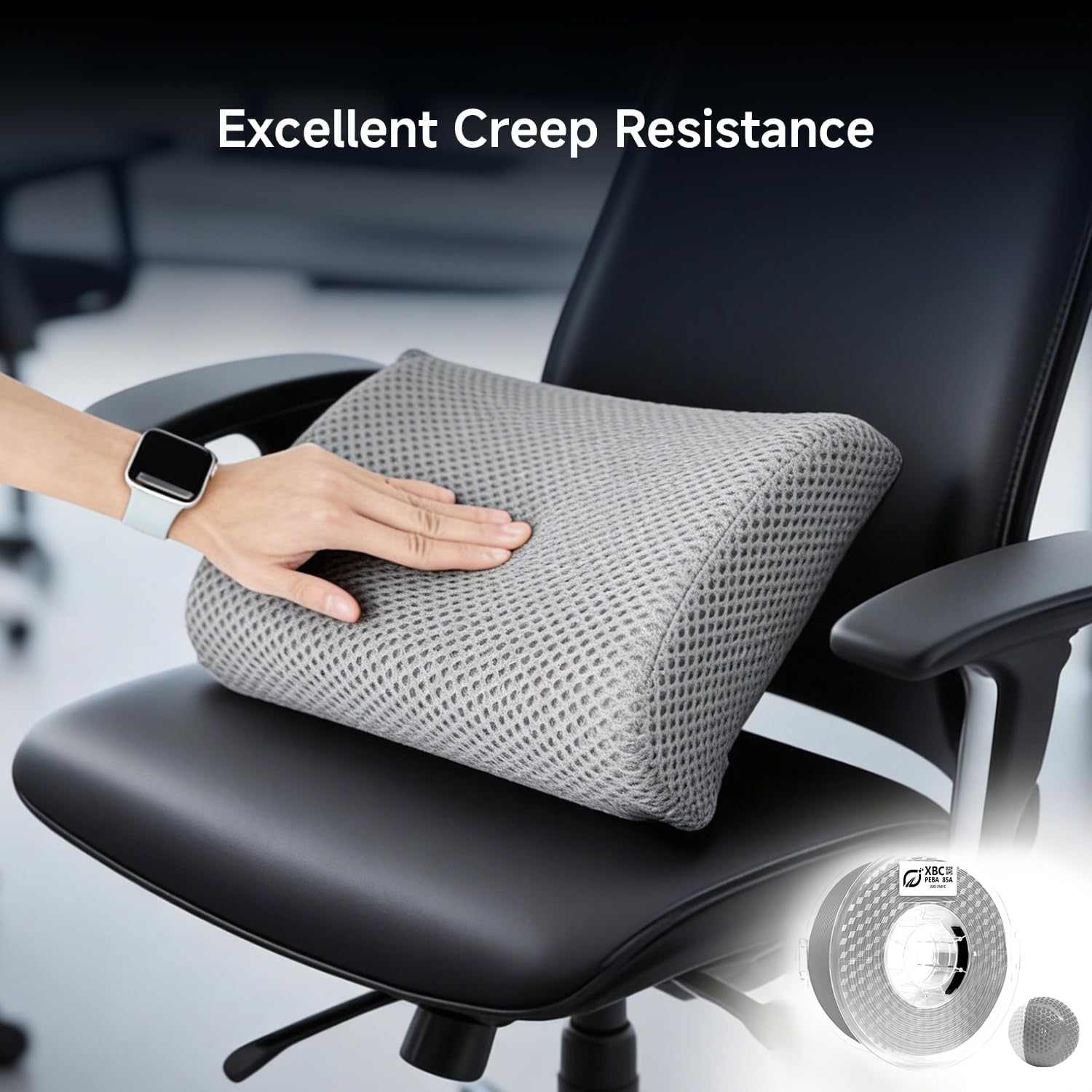 PEBA 3D Printer Filament 1.75mm, 85A Flexible Filament, 78% Energy Return, Faster Printing Speed, 20% Lighter, High Rebound Perfect for Functional Prototypes, Wearables (Gray, 800g)