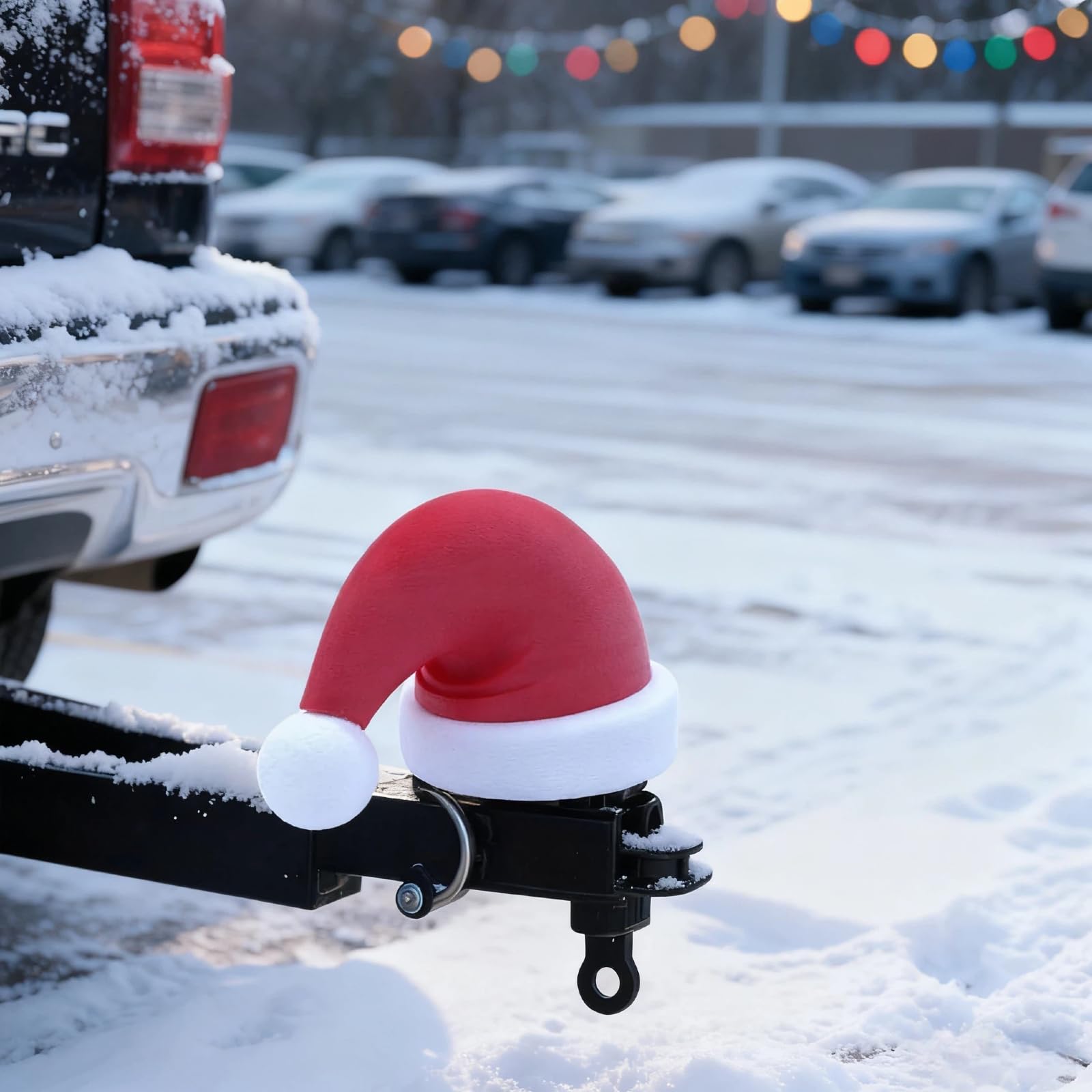 Lustige Weihnachtsmütze Anhängerkupplung Abdeckung – 3D Gedruckt Kappe AnhäNgerkupplung Weihnachtsdekoration für Auto & Anhänger Verhindert Rost des EmpfäNgerrohrs