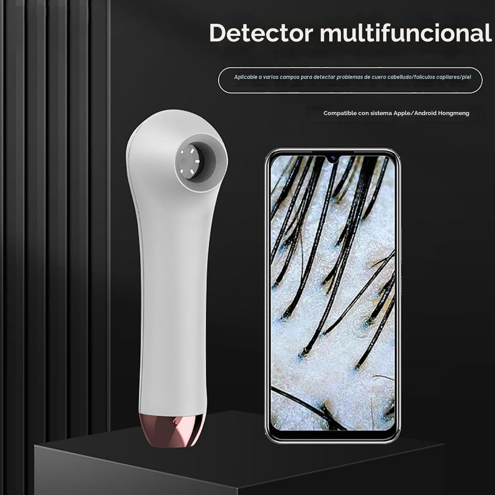 Máquina de análisis de cuero cabelludo inalámbrico, probador de analizador de piel, analizador de cabello de piel, detector de folículos pilosos de la piel multifunción, 3 engranajes, 1 megapíxeles, p